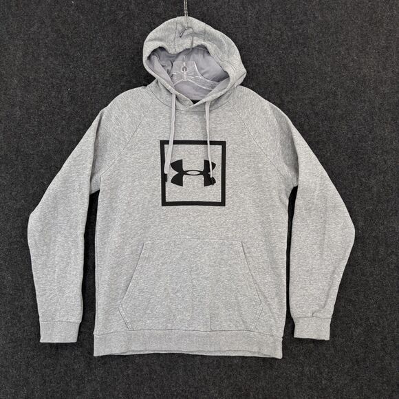 Under Armour Rival Hoodie Men's Medium Gray Pullover Sweatshirt Fleece 1329745 - Picture 1 of 7